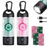 Tubasion dog poop bag holder with flashlight in 7 colors for night walks