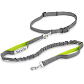 Tuff Mutt hands-free leash with waist clip for comfortable walks.