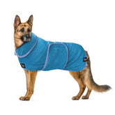 Tuff Pupper fast drying robe on a wet dog with high absorbency