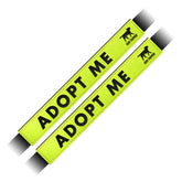 Tuff Pupper leash sleeve displaying Adopt Me for high visibility on walks.