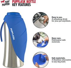 PupFlask extended silicone cup ready for easy drinking during outdoor walks