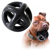 Tuff Pupper SuperChewer cage ball: dense rubber texture for durable chewing.
