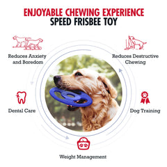 Tuff Pupper Tug Disc blue in tug play enhances training and focus.