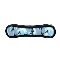 Tuffy Ultimate Bone Camo Blue side view shows chew-friendly, interactive design.