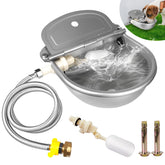 TUHPIBK automatic water dispenser outdoors providing steady hydration for dogs and poultry