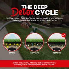 Applying TurfSpa MAX on artificial turf to target odors