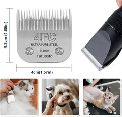 Tutuosto titanium coated shear blade for durable, sharp grooming performance.