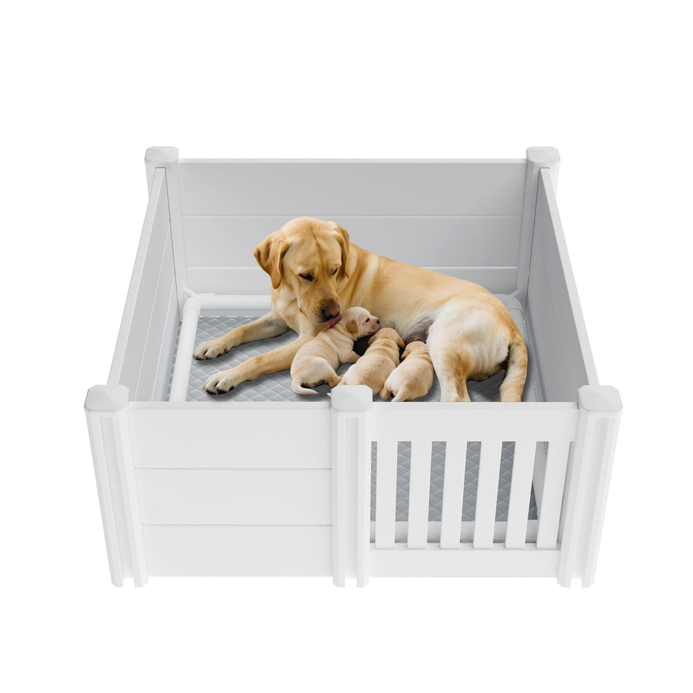 Tuxun Whelping Box with pig rails provides a secure whelping space