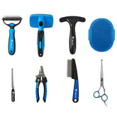 TWALAIX 8-in-1 grooming kit deshedding brush reduces loose fur across all coat types.