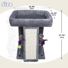 TWDEPART cat tree with hanging balls and springs for interactive entertainment.