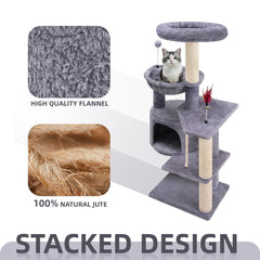 TWDEPART cat tree scratch posts protect furniture and promote healthy nails.