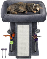 TWDEPART cat tree tower with scratching board for durable claw care and indoor play.