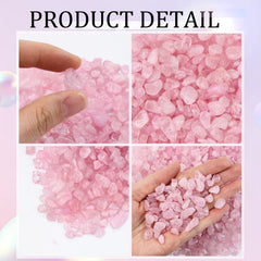 Twdrer rose pink quartz chips decorating a freshwater aquarium