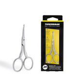 Tweezerman pet grooming scissors rounded-tip closeup for safe trimming
