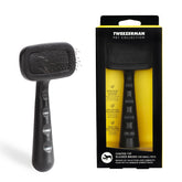 Tweezerman Dog and Cat Slicker Brush with coated-bristles for gentle undercoat removal