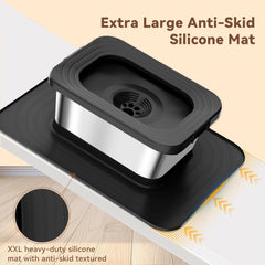 Twinsing detachable floating disk for easy cleaning and spill reduction.