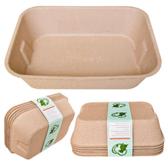 Twlead disposable cat litter box in brown, 5-pack with towel, eco-friendly disposal.