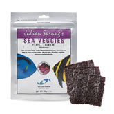 Two Little Fishies Sea Veg-Purple Seaweed pouch front shows easy feeding for your fish.