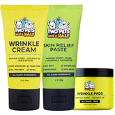 Two Pets and a Half bulldog wrinkle cream restores comfort in skin folds.