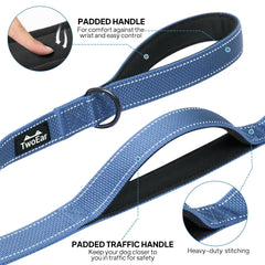 TwoEar leash with reflective stitching for night visibility