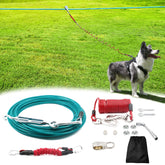 Tyalez 100ft dog run main cable highlights durable, weather-resistant construction for yard use.