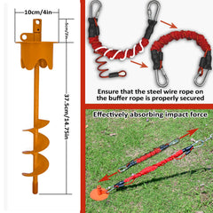 Tyalez buffer rope system close-up showing safety cushion during pulls.