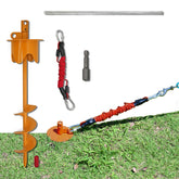Tyalez heavy-duty dog stake ready for secure yard anchoring.