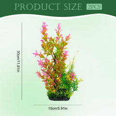 TYZEMKO 11.8-inch green silk plant adds vertical realism to tanks