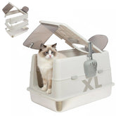 TZHYKPHOME stainless steel litter box front view, extra large for big cats
