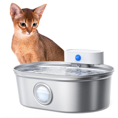 uahpet wireless cat water fountain stainless steel body for easy cleaning.