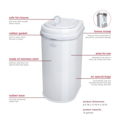 Ubbi Pet Waste Pail easy open lid for quick litter maintenance