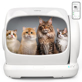 UBPET Self-Cleaning Litter Box with 106L drum space for multiple cats, supports easy movement