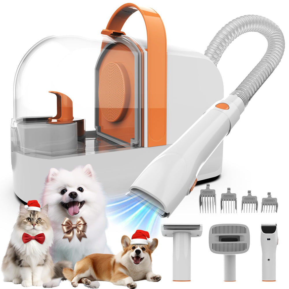 ubrobo dog grooming vacuum head close-up showing strong suction for loose fur