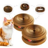 UILSPNG foldable accordion cat scratcher in brown for interactive play.