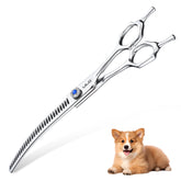 ULG curved thinning scissors close-up with 40-tooth blade for precise blending.