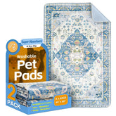 ULIGOTA blue pee pad top view with soft flannel surface for comfortable training