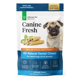 Ultimate Pet Nutrition Canine Fresh Dental Chews in star shape for thorough cleaning.