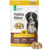 Ultimate Pet Nutrition Nutra Bites packaging shows a 4 oz bag ideal for quick rewards.