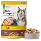ULTIMATE PET NUTRITION Nutra Complete freeze-dried chicken bites in a 1 lb bag for easy protein.
