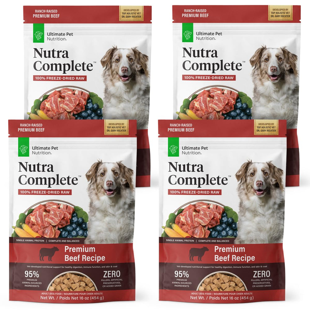 ULTIMATE PET NUTRITION Nutra Complete pack-4x1lb provides convenient, consistent nutrition for dogs.