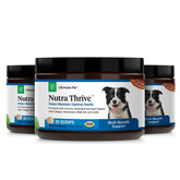 Ultimate Pet Nutrition Nutra Thrive 3-pack on shelf for easy supplementation.