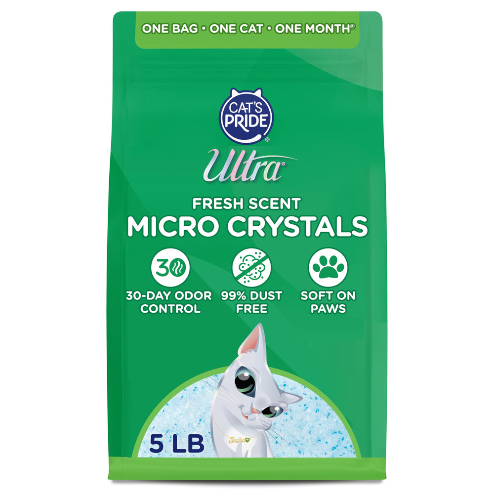 ULTRA Ultra Fresh scented micro crystals litter pack demonstrates strong odor control.