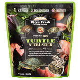 Ultra Fresh Turtle Nutri Stick packaging showcases sword prawn flavor for picky turtles