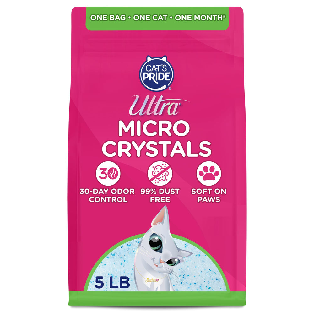 ULTRA Micro Crystals unscented 5lb bag, front view for easy identification and odor control.