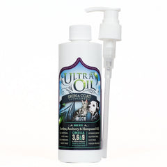 Ultra Oil Skin & Coat bottle pour adds omega-rich nourishment to pet meals.
