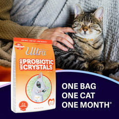 ULTRA cat litter close-up shows 2-inch depth for easy refilling.