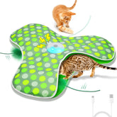 Umosis interactive cat toy with concealed feathers for engaging indoor play.