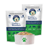 Under the Weather Bland Diet packaging shows a ready-to-use dog meal