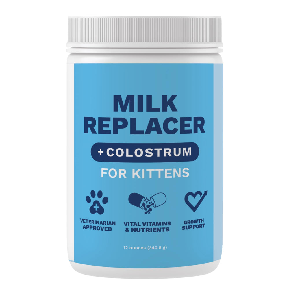 Under the Weather kitten milk replacer powder tin provides complete nutrition for growing kittens.