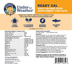 Under The Weather Ready Cal cat dose-spout demonstrates easy, mess-free administration.